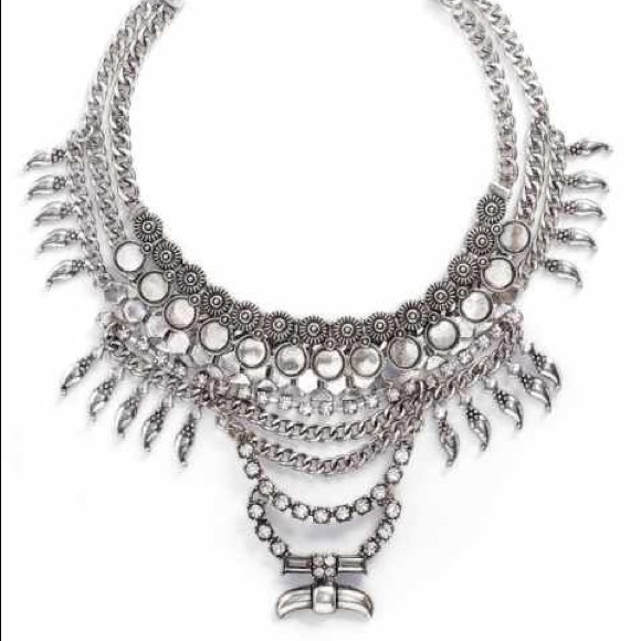 DYLANLEX CRYSTAL SILVER STATEMENT NECKLACE CHOKER - Picture 3 of 5